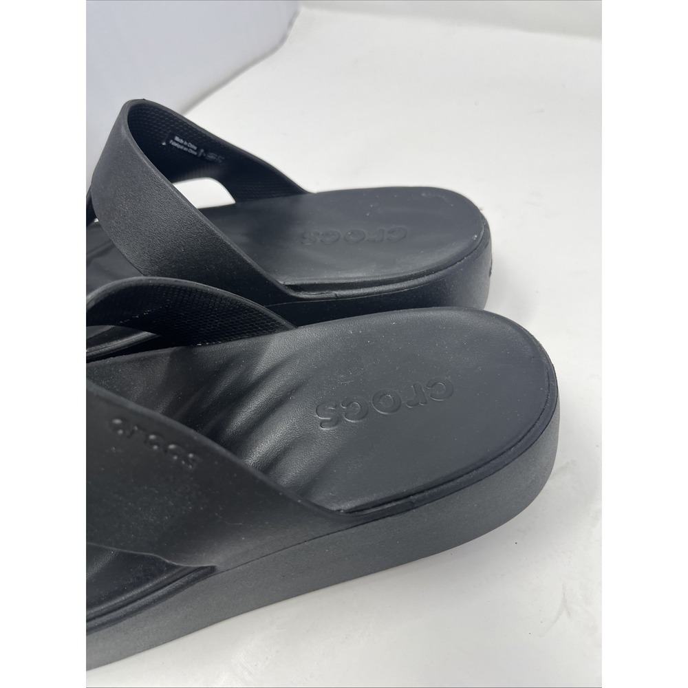 CROCS Womens GETAWAY PLATFORM TOE LOOP 210834-001 BLACK | Size 7 - Picture 8 of 8